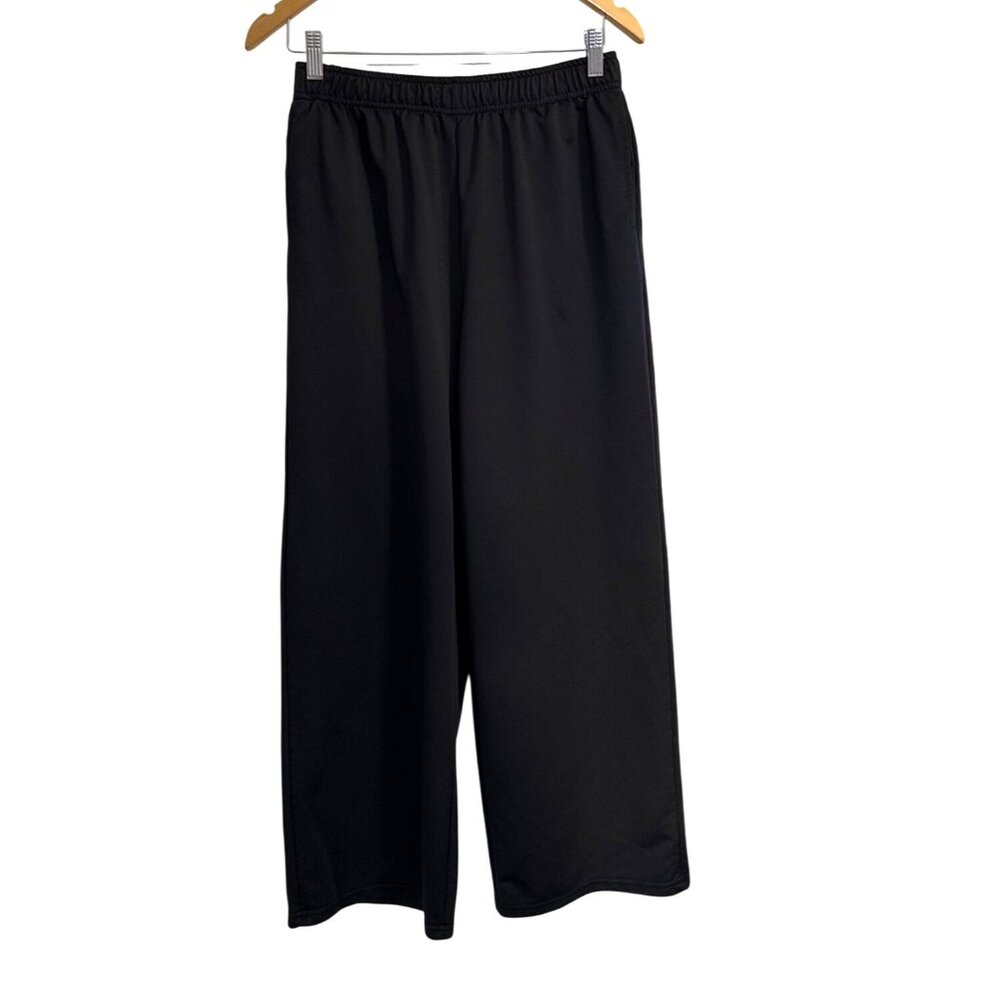 Black Wide-Leg Elastic Waist Pants For Women Relaxed Fit Lightweight & Versatile